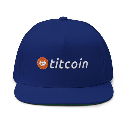 Titcoin Flat Cap - White Logo
