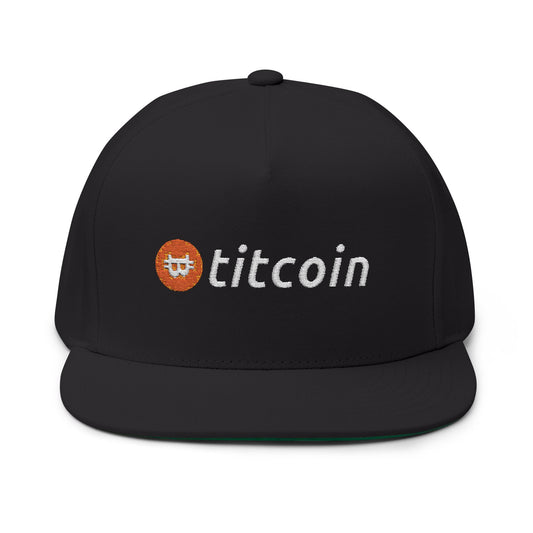 Titcoin Flat Cap - White Logo